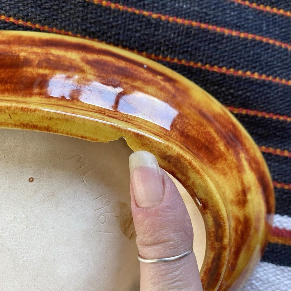 Vintage 1960’s Ashtray Set Of 3! Psychedelic. Boho. Glazed Pottery. Hippie. - Picture 7 of 11